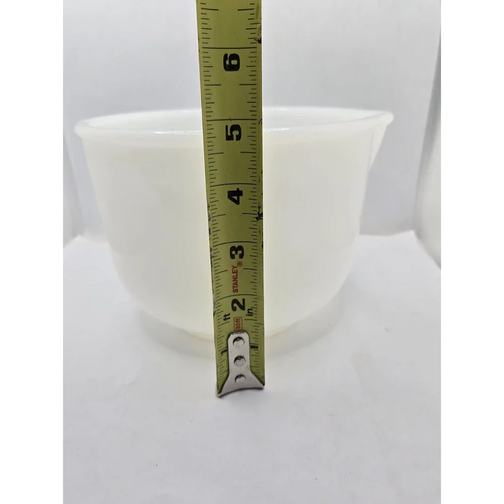 Glasbake Mixing Bowl For Sunbeam Mixmaster White Milk Glass Vintage